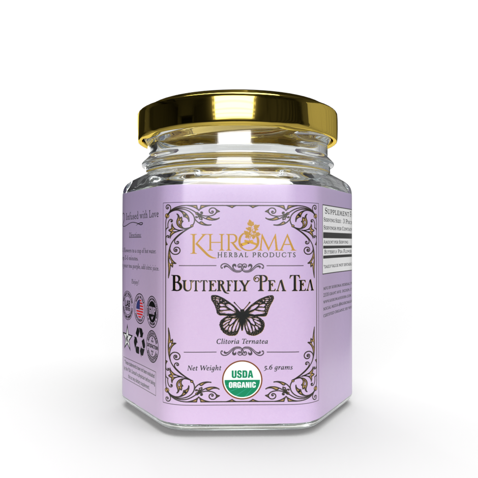 butterfly pea tea, weight loss, hair and nails, heart health, circulatory health, USDA organic, organic, changes color